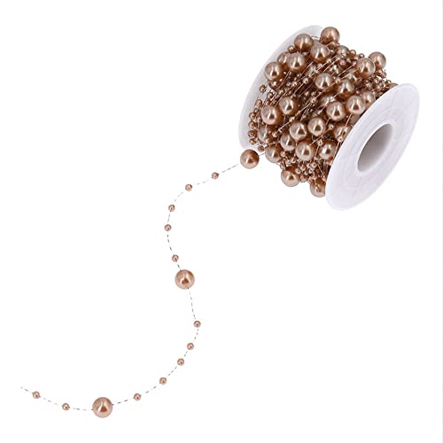 Blausky 1 Rolle 10m Kunstperlenkette,DIY Pearl Kette Perlengirlande Perlenband zum Basteln Geschenkband Deko Perlenkette Perlenschnur für Hochzeit Party Taufe,Schmuckherstellung,Kaffeebraun Blausky 1 Rolle 10m Kunstperlenkette,DIY Pearl Kette Perlengirlande Perlenband zum Basteln Geschenkband Deko Perlenkette Perlenschnur für Hochzeit Party Taufe,Schmuckherstellung,Kaffeebraun von Blausky