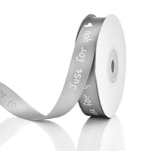 Blausky 1 Rolle Satinband,“Just for You” Geschenkband,Satin Dekoband Schleifenband Deko Band Seidenband Stoffband für Valentinstag Verpackung von Geschenk Blumen Kuchen,Silbergrau,1.5 cm x 25 Yards Blausky 1 Rolle Satinband,“Just for You” Geschenkband,Satin Dekoband Schleifenband Deko Band Seidenband Stoffband für Valentinstag Verpackung von Geschenk Blumen Kuchen,Silbergrau,1.5 cm x 25 Yards von Blausky