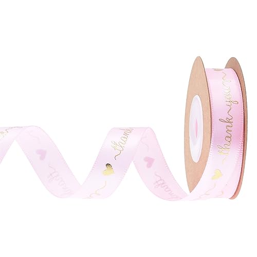 Blausky 1 Rolle Satinband,15 mm Breit Schleifenband,“Thank You”Dekoband,Geschenkverpackung Schleifenband,Geschenkband,Bänder zum Basteln,Stoffband,für Weihnachten Geburtstag Geschenk,Rosa,20yards Blausky 1 Rolle Satinband,15 mm Breit Schleifenband,“Thank You”Dekoband,Geschenkverpackung Schleifenband,Geschenkband,Bänder zum Basteln,Stoffband,für Weihnachten Geburtstag Geschenk,Rosa,20yards von Blausky