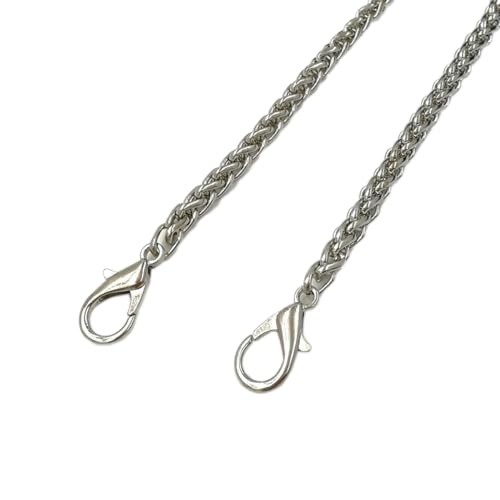 Blausky 1 Stück 110cm Metall Taschenkette,5mm Kette Trageriemen Schultergurt Tasche Kette Kettenriemen Handtaschenketten Ersatzkette Metallkette für DIY Umhängetasche Handtasche,Silber von Blausky