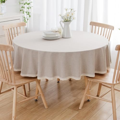 Blausky 1 Stück 260cm Runde Tischdecke,Volltonfarbe Landhausstil Tischwäsche Abwischbar Tischtuch Wasserdicht und ölbeständig zum Couchtisch Esstisch für Party Picknick Essen Garten,Braungrau Blausky 1 Stück 260cm Runde Tischdecke,Volltonfarbe Landhausstil Tischwäsche Abwischbar Tischtuch Wasserdicht und ölbeständig zum Couchtisch Esstisch für Party Picknick Essen Garten,Braungrau von Blausky