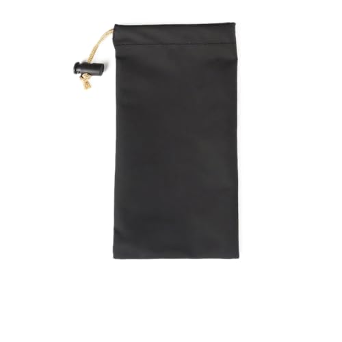 Blausky 1 Stück Schwarz Säckchen zum Befüllen,wasserdichte Drawstring Aufbewahrungstasche aus PU,Stoffbeutel mit Kordelzug für Mobiltelefonen Kamera Mobile Stromversorgung,9.5x17cm von Blausky