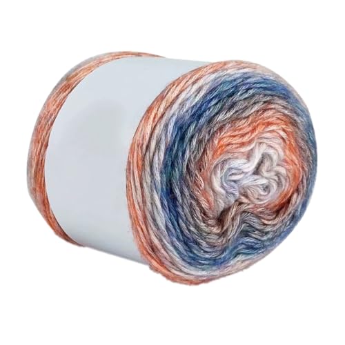 Blausky 1 x100g Farbverlauf Acrylgarn,Bunt Baumwollgarn Crochet Yarn Weicher Handstrickgarn Häkelgarn Strickgarn Mehrfarbiges Garn für Strickanfänger zum Häkeln und Kunsthandwerk,Blauorange von Blausky