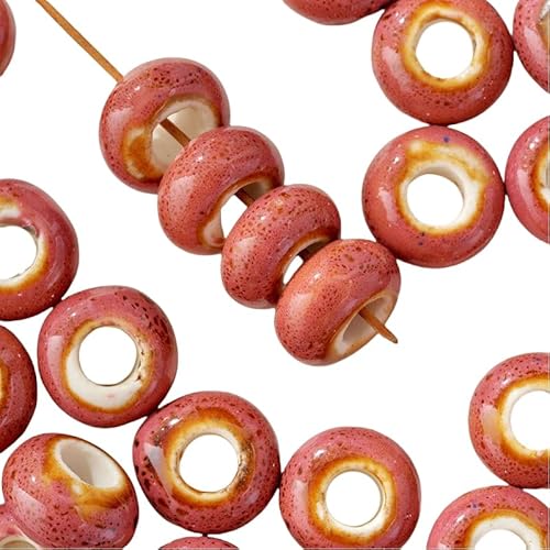 Blausky 10 Stück 15mm Runden Keramikperlen,Pony Perlen Lose Keramik Perlen mit 6mm Großes Loch zum Auffädeln Porzellanperlen Bunte Bastelperlen für DIY Schmuck Armbänder Ohrringe,Lila Blausky 10 Stück 15mm Runden Keramikperlen,Pony Perlen Lose Keramik Perlen mit 6mm Großes Loch zum Auffädeln Porzellanperlen Bunte Bastelperlen für DIY Schmuck Armbänder Ohrringe,Lila von Blausky