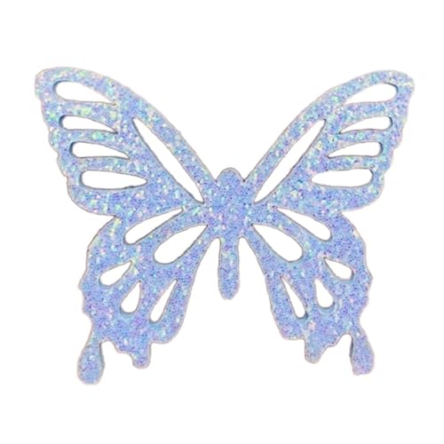 Blausky 10 Stück 5.5x4.5cm Glitzer Schmetterlings Applikation zum Nähen,Bunt Stickpatches Aufnäher Reparatur Patches für DIY Jeans Kleidung Hut Haarschmuck Schuhschmuck Tasche,Blau L von Blausky