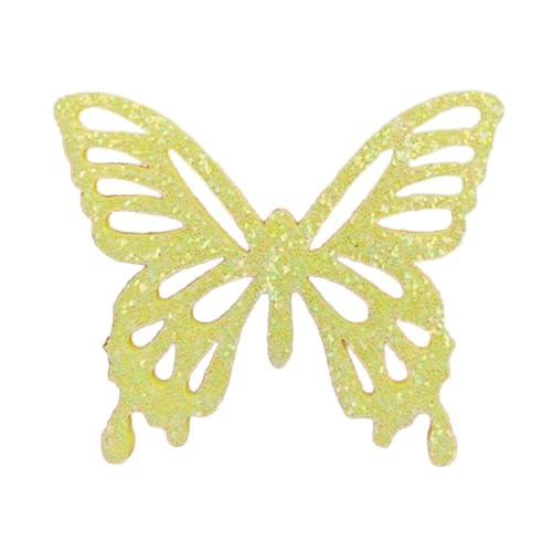 Blausky 10 Stück 5.5x4.5cm Glitzer Schmetterlings Applikation zum Nähen,Bunt Stickpatches Aufnäher Reparatur Patches für DIY Jeans Kleidung Hut Haarschmuck Schuhschmuck Tasche,Gelb L von Blausky