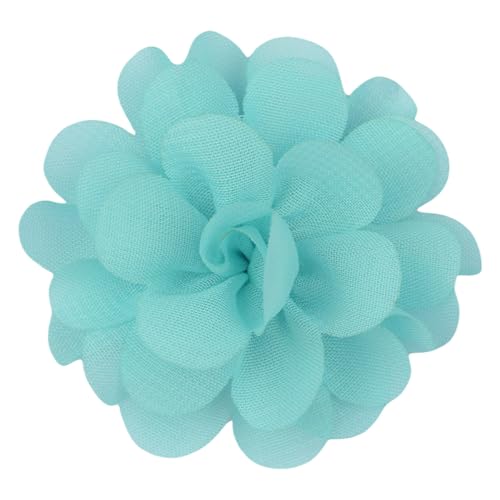 Blausky 10 Stück 5cm Chiffon Blumen,Chiffonblume zum Nähen 3D Chiffon-Blütenkopf Chiffon Stoff Blumen Blume Applikationen Zubehör für Kleidung Stirnbänder DIY Hochzeitskleid,Blaugrün von Blausky
