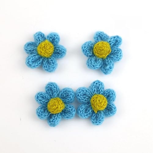 Blausky 10 Stück Gestrickte Klein Blumen,Blume aus Garn,Mini Bestickte Aufnäher,Gestickte Patches,Applikation zum Nähen für DIY Kleidung Jeans Jacken T-Shirt Rucksäcke Schuh,4 x 4 cm,Blau Blausky 10 Stück Gestrickte Klein Blumen,Blume aus Garn,Mini Bestickte Aufnäher,Gestickte Patches,Applikation zum Nähen für DIY Kleidung Jeans Jacken T-Shirt Rucksäcke Schuh,4 x 4 cm,Blau von Blausky