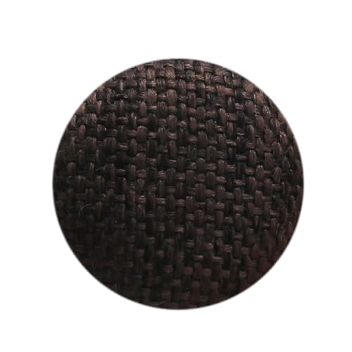 Blausky 10 Stück Knöpfe mit Stoffüberzug,Runder Metallschaft Ösenknöpfe,Nähknöpfe Stoffknöpfe Vintage Bastelknöpfe zum Ersatz Leinenknöpfe für DIY Basteln Geschenk Deko,Dunkelbraun,18mm von Blausky