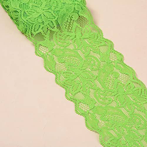 Blausky 10 Yards Elastizität Spitzenbordüre,Schleifenband,Spitzenborte Seidenbänder Spitzenstoff für Unterwäsche,DIY Handwerk,Hochzeiten zum Nähen oder Tischdekoration,8 cm Breite,Grün Blausky 10 Yards Elastizität Spitzenbordüre,Schleifenband,Spitzenborte Seidenbänder Spitzenstoff für Unterwäsche,DIY Handwerk,Hochzeiten zum Nähen oder Tischdekoration,8 cm Breite,Grün von Blausky