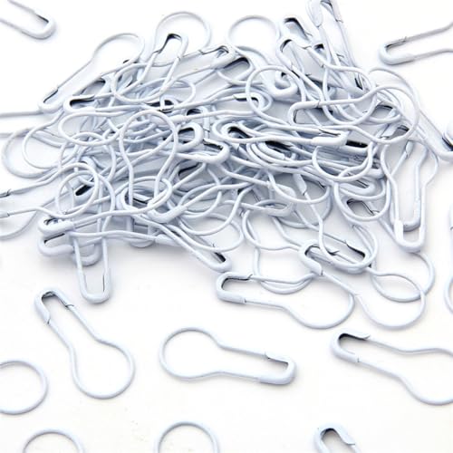 Blausky 100 Stück 22mm Kleine Birne Pins,Calabash Pin aus Metall Birnenform Pins Sicherheitsnadeln Kürbis Pins zum Maschenmarkierern Safety Pins für Kunsthandwerk Nähen Schmuckherstellung,Weiß von Blausky