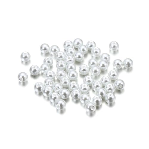 Blausky 100 Stück 6mm Bunte Glasperlen,Pony Perlen Bastelperlen mit Loch Runde Edelstein Perlen Rocailles-Perlen Lose Glas Perlen Spacer Perlen für DIY Schmuck Armbänder Ohrringe,Weiß Blausky 100 Stück 6mm Bunte Glasperlen,Pony Perlen Bastelperlen mit Loch Runde Edelstein Perlen Rocailles-Perlen Lose Glas Perlen Spacer Perlen für DIY Schmuck Armbänder Ohrringe,Weiß von Blausky