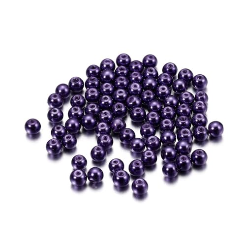 Blausky 100 Stück 8mm Bunte Glasperlen,Pony Perlen Bastelperlen mit Loch Runde Edelstein Perlen Rocailles-Perlen Lose Glas Perlen Spacer Perlen für DIY Schmuck Armbänder Ohrringe,Dunkelviolett A Blausky 100 Stück 8mm Bunte Glasperlen,Pony Perlen Bastelperlen mit Loch Runde Edelstein Perlen Rocailles-Perlen Lose Glas Perlen Spacer Perlen für DIY Schmuck Armbänder Ohrringe,Dunkelviolett A von Blausky