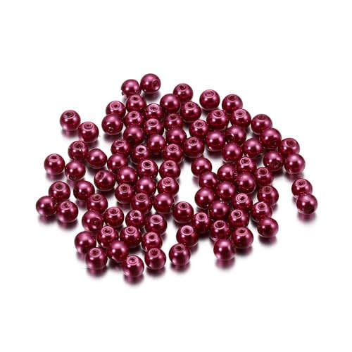 Blausky 100 Stück 8mm Bunte Glasperlen,Pony Perlen Bastelperlen mit Loch Runde Edelstein Perlen Rocailles-Perlen Lose Glas Perlen Spacer Perlen für DIY Schmuck Armbänder Ohrringe,Fuchsia Blausky 100 Stück 8mm Bunte Glasperlen,Pony Perlen Bastelperlen mit Loch Runde Edelstein Perlen Rocailles-Perlen Lose Glas Perlen Spacer Perlen für DIY Schmuck Armbänder Ohrringe,Fuchsia von Blausky