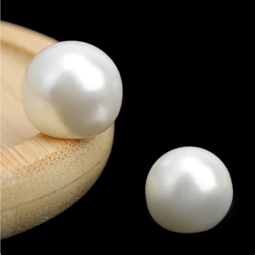 Blausky 100 Stück 8mm weiß Perlenknöpfe,Kleine Perlen Knöpfe Nähknöpfe knopf Bastelknöpfe aus Harz Runde Buttons Harzknöpfe zum Annähen für DIY Handwerk Scrapbooking und Dekorieren, von Blausky