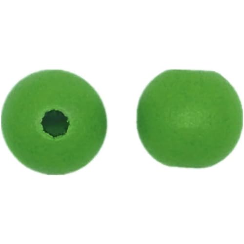 Blausky 100 Stück Holzperlen Natur Holzkugeln mit Loch,Runde Holzperlen zum Auffädeln Mehrfarbig Rund Bastelnperlen Natürliche Lose Spacer Perlen für DIY Schmuck Herstellung,Fruchtgrün E,16 mm von Blausky