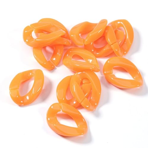 Blausky 100 Stück Kleine Acryl-Verbindungsringe,Candy Colors Link Ring,Handgefertigte Acrylketten Kette Anschlüsse für Ohrring Halskette Brille Kette Geldbeutel Griff Schmuck,Orange A von Blausky