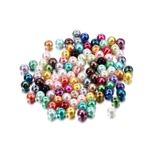 Blausky 1000 Stück 4mm Bunte Glasperlen,Pony Perlen Bastelperlen mit Loch Runde Edelstein Perlen Rocailles-Perlen Lose Glas Perlen Spacer Perlen für DIY Schmuck Armbänder Ohrringe,Mischfarben von Blausky