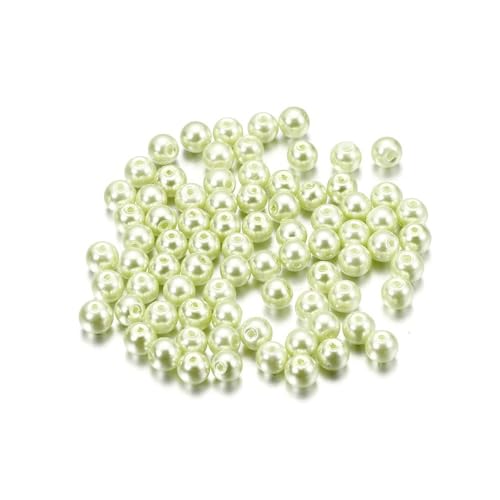Blausky 1000 Stück 6mm Bunte Glasperlen,Pony Perlen Bastelperlen mit Loch Runde Edelstein Perlen Rocailles-Perlen Lose Glas Perlen Spacer Perlen für DIY Schmuck Armbänder Ohrringe,Hellgrün A von Blausky