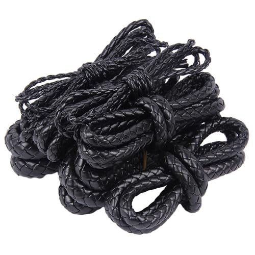 Blausky 10mm x 5m Rund Geflochtene Lederkordel,Lederschnur Lederseil Lederband aus PU-Leder Lederriemen zum Bastel Lederbänder Kette für DIY Schmuck Schlüsselband Hundehalsbänder,Schwarz Blausky 10mm x 5m Rund Geflochtene Lederkordel,Lederschnur Lederseil Lederband aus PU-Leder Lederriemen zum Bastel Lederbänder Kette für DIY Schmuck Schlüsselband Hundehalsbänder,Schwarz von Blausky