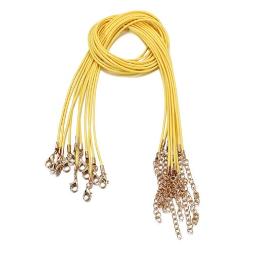 Blausky 10x50cm Lederband Kette,Lederschnur Gewachste Halskette Schnur Lederriemen mit Verschluss,1.5mm Schmuckband Lederkette für DIY Armband Anhänger Schmuckherstellung,Gelb Blausky 10x50cm Lederband Kette,Lederschnur Gewachste Halskette Schnur Lederriemen mit Verschluss,1.5mm Schmuckband Lederkette für DIY Armband Anhänger Schmuckherstellung,Gelb von Blausky