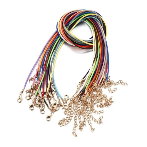 Blausky 10x50cm Lederband Kette,Lederschnur Gewachste Halskette Schnur Lederriemen mit Verschluss,1.5mm Schmuckband Lederkette für DIY Armband Anhänger Schmuckherstellung,Mischfarben Blausky 10x50cm Lederband Kette,Lederschnur Gewachste Halskette Schnur Lederriemen mit Verschluss,1.5mm Schmuckband Lederkette für DIY Armband Anhänger Schmuckherstellung,Mischfarben von Blausky