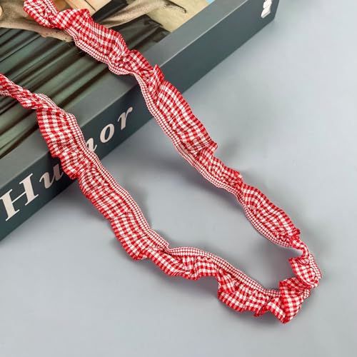 Blausky 10yards 2cm Elastische Kariertes Band,Schleifenband mit Rüschen,Spitzenborte Geschenkband Karoband Dekoband zum Verzieren,Nähen & Basteln für Kleidung Unterwäsche Haarschmuck,Rot Blausky 10yards 2cm Elastische Kariertes Band,Schleifenband mit Rüschen,Spitzenborte Geschenkband Karoband Dekoband zum Verzieren,Nähen & Basteln für Kleidung Unterwäsche Haarschmuck,Rot von Blausky