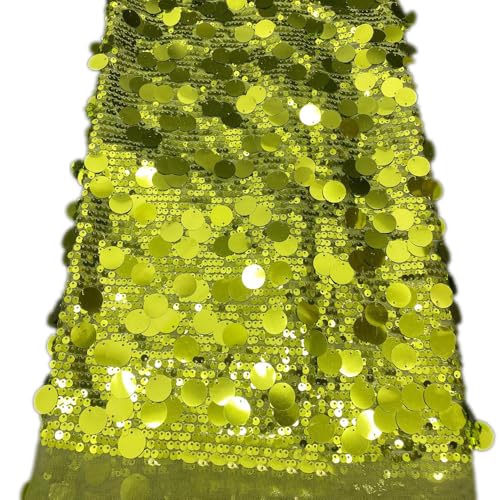 Blausky 125cm x 3 Yards Paillettenstoff,Glitzer Stoff Kleiderstoff Dekostoff mit Extra groß Runde Pailletten Party Stoff zum Basteln für Nähen Kleide Tutu-Röcke Bekleidungsdesign,Grasgrün Blausky 125cm x 3 Yards Paillettenstoff,Glitzer Stoff Kleiderstoff Dekostoff mit Extra groß Runde Pailletten Party Stoff zum Basteln für Nähen Kleide Tutu-Röcke Bekleidungsdesign,Grasgrün von Blausky