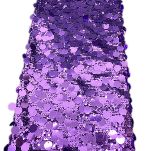 Blausky 125cm x 3 Yards Paillettenstoff,Glitzer Stoff Kleiderstoff Dekostoff mit Extra groß Runde Pailletten Party Stoff zum Basteln für Nähen Kleide Tutu-Röcke Bekleidungsdesign,Lila Blausky 125cm x 3 Yards Paillettenstoff,Glitzer Stoff Kleiderstoff Dekostoff mit Extra groß Runde Pailletten Party Stoff zum Basteln für Nähen Kleide Tutu-Röcke Bekleidungsdesign,Lila von Blausky