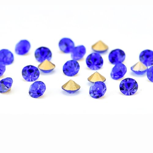Blausky 1440 Stück Spitzer Rücken Cabochons Diamant,Glitzersteine,Facettiert Glas Strasssteine,Kleine Lose Steinperlen für Ring Nagelkunst Handwerk Ohrring DIY Schmuck,Königsblau,4.7mm von Blausky