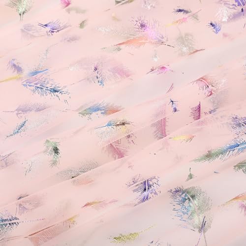 Blausky 150cm x 1m Tüll Stoff,Federtüll Meterware Sparkly Stoff Tüll Netz Netzstoff Dekostoff zum Nähen Tüll mit Bunte Federn Glitzer Tüll für DIY Basteln Tutu Rock Bogen Tischdeko,Champagner Blausky 150cm x 1m Tüll Stoff,Federtüll Meterware Sparkly Stoff Tüll Netz Netzstoff Dekostoff zum Nähen Tüll mit Bunte Federn Glitzer Tüll für DIY Basteln Tutu Rock Bogen Tischdeko,Champagner von Blausky