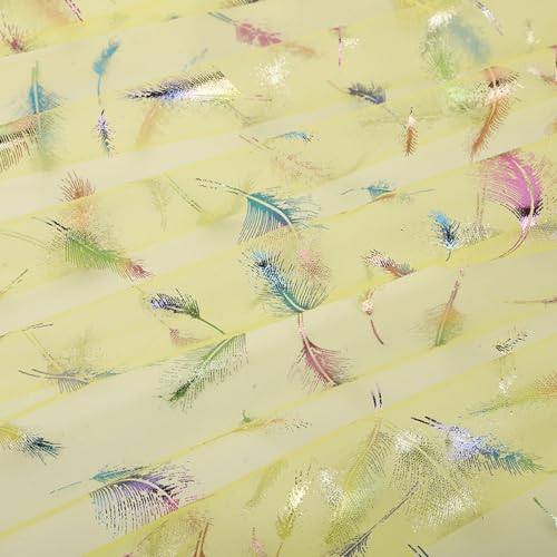 Blausky 150cm x 1m Tüll Stoff,Federtüll Meterware Sparkly Stoff Tüll Netz Netzstoff Dekostoff zum Nähen Tüll mit Bunte Federn Glitzer Tüll für DIY Basteln Tutu Rock Bogen Tischdeko,Gelb Blausky 150cm x 1m Tüll Stoff,Federtüll Meterware Sparkly Stoff Tüll Netz Netzstoff Dekostoff zum Nähen Tüll mit Bunte Federn Glitzer Tüll für DIY Basteln Tutu Rock Bogen Tischdeko,Gelb von Blausky