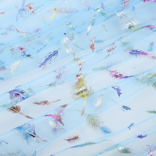 Blausky 150cm x 1m Tüll Stoff,Federtüll Meterware Sparkly Stoff Tüll Netz Netzstoff Dekostoff zum Nähen Tüll mit Bunte Federn Glitzer Tüll für DIY Basteln Tutu Rock Bogen Tischdeko,Hellblau Blausky 150cm x 1m Tüll Stoff,Federtüll Meterware Sparkly Stoff Tüll Netz Netzstoff Dekostoff zum Nähen Tüll mit Bunte Federn Glitzer Tüll für DIY Basteln Tutu Rock Bogen Tischdeko,Hellblau von Blausky