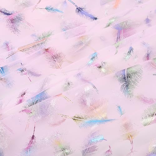 Blausky 150cm x 1m Tüll Stoff,Federtüll Meterware Sparkly Stoff Tüll Netz Netzstoff Dekostoff zum Nähen Tüll mit Bunte Federn Glitzer Tüll für DIY Basteln Tutu Rock Bogen Tischdeko,Hellrosa Blausky 150cm x 1m Tüll Stoff,Federtüll Meterware Sparkly Stoff Tüll Netz Netzstoff Dekostoff zum Nähen Tüll mit Bunte Federn Glitzer Tüll für DIY Basteln Tutu Rock Bogen Tischdeko,Hellrosa von Blausky