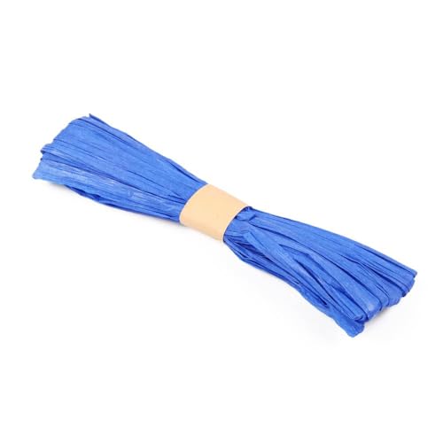 Blausky 1x20m Bast Band,Naturbast Papierband Bastband,Raffia Papierschnur Geschenkband Natural Raffia Ribbon zum Basteln für DIY Weben Geschenkverpackung Gärtnern Florist Bouquets,Blau von Blausky