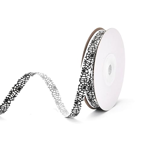 Blausky 2 Rollen Schleifenband,Halloween-Dekorationsband,Satinband,Satin Dekoband,Stoffband,Geschenkband,Bänder zum Basteln,Bander,für Halloween,Geschenkverpackung,Breite 1cm,Weißes Spinnennetz Blausky 2 Rollen Schleifenband,Halloween-Dekorationsband,Satinband,Satin Dekoband,Stoffband,Geschenkband,Bänder zum Basteln,Bander,für Halloween,Geschenkverpackung,Breite 1cm,Weißes Spinnennetz von Blausky