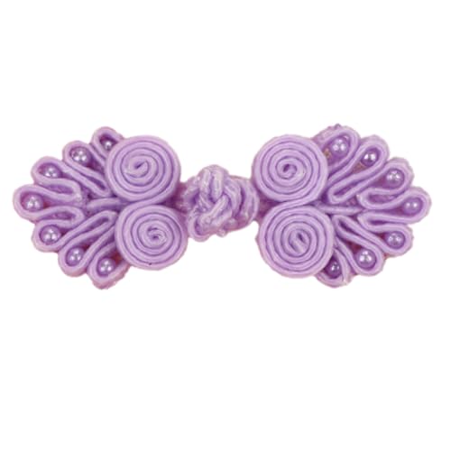 Blausky 20 Paar Chinesische Knoten,Frog Buttons mit Perlen,Retro Chinese Knots Closure Sewing Fasteners Frosch-Knöpfe für Cheongsam Tang Schal Cloak Strickjacke Pullover Umhang Mantel,Hellviolett von Blausky