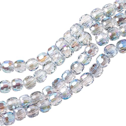 Blausky 20 Stück 12mm Glasperlen zum Auffädeln,Bunte Kristallglasperlen Runde Perlen Facettierte Perlen mit Loch Bastelnperlen Glitzerperlen für Armbänder Schlüsselanhänger,Transparentes Grün A von Blausky