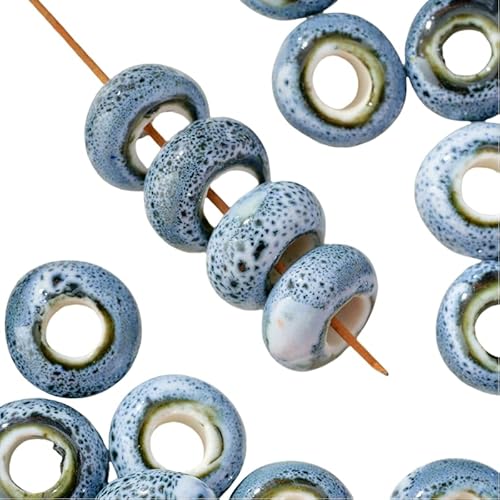 Blausky 20 Stück 15mm Runden Keramikperlen,Pony Perlen Lose Keramik Perlen mit 6mm Großes Loch zum Auffädeln Porzellanperlen Bunte Bastelperlen für DIY Schmuck Armbänder Ohrringe,Grau A Blausky 20 Stück 15mm Runden Keramikperlen,Pony Perlen Lose Keramik Perlen mit 6mm Großes Loch zum Auffädeln Porzellanperlen Bunte Bastelperlen für DIY Schmuck Armbänder Ohrringe,Grau A von Blausky