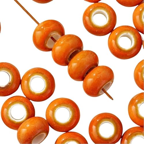 Blausky 20 Stück 15mm Runden Keramikperlen,Pony Perlen Lose Keramik Perlen mit 6mm Großes Loch zum Auffädeln Porzellanperlen Bunte Bastelperlen für DIY Schmuck Armbänder Ohrringe,Orange A Blausky 20 Stück 15mm Runden Keramikperlen,Pony Perlen Lose Keramik Perlen mit 6mm Großes Loch zum Auffädeln Porzellanperlen Bunte Bastelperlen für DIY Schmuck Armbänder Ohrringe,Orange A von Blausky