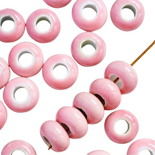 Blausky 20 Stück 15mm Runden Keramikperlen,Pony Perlen Lose Keramik Perlen mit 6mm Großes Loch zum Auffädeln Porzellanperlen Bunte Bastelperlen für DIY Schmuck Armbänder Ohrringe,Rosa B Blausky 20 Stück 15mm Runden Keramikperlen,Pony Perlen Lose Keramik Perlen mit 6mm Großes Loch zum Auffädeln Porzellanperlen Bunte Bastelperlen für DIY Schmuck Armbänder Ohrringe,Rosa B von Blausky