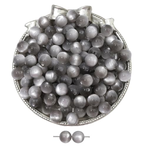 Blausky 20 Stück 8mm Runde Cat Eye Perlen,Katzenaugen-Perlen Bunte Perlen für Armbänder Lose Edelstein Perlen mit Loch zum Auffädeln für Schmuckherstellung und DIY Handwerk Deko,Grau Blausky 20 Stück 8mm Runde Cat Eye Perlen,Katzenaugen-Perlen Bunte Perlen für Armbänder Lose Edelstein Perlen mit Loch zum Auffädeln für Schmuckherstellung und DIY Handwerk Deko,Grau von Blausky