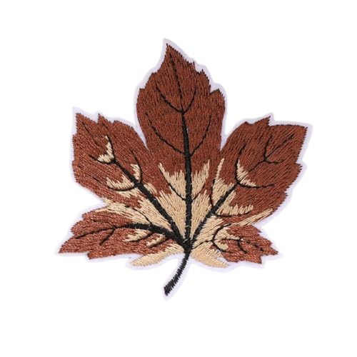 Blausky 20 Stück Aufnäher zum Aufnähen oder Aufbügeln,Ahornblätter Patches Bestickte Applikationen Bügelflicken Gestickte Reparatur Patch für Jacken Jeans Rucksäcke Kleid 7,9x7,5cm,Kaffee von Blausky