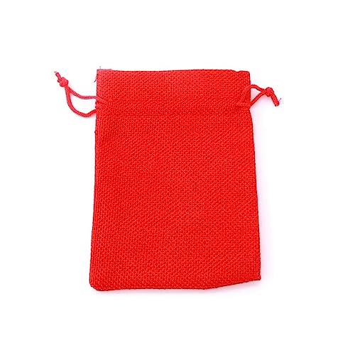 Blausky 20 Stück Jutesäckchen Jute-Geschenktüten Stoffbeutel mit Kordelzug,Leinen-Säckchen,Säcke zum Adventskalender Schmuck Gastgeschenke und DIY Handwerk,für Weihnachten Hochzeit,Rot,7 x 9 cm von Blausky