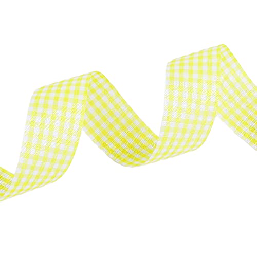 Blausky 200 Yards Schleifenband,Plaidband,Farbiges Kariertes Band,Dekoband,Bänder zum Basteln,Geschenkband,Stoffband,für DIY,Nähprojekte,Haarschleifen,Brautstrauß,Hochzeits,Breite 2 cm,Gelb Blausky 200 Yards Schleifenband,Plaidband,Farbiges Kariertes Band,Dekoband,Bänder zum Basteln,Geschenkband,Stoffband,für DIY,Nähprojekte,Haarschleifen,Brautstrauß,Hochzeits,Breite 2 cm,Gelb von Blausky