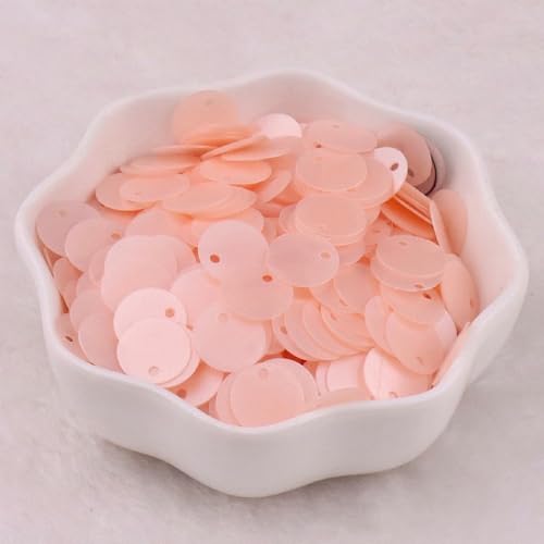 Blausky 20g(ca.576 Stück) Runde Pailletten,10mm Flache Pailletten mit Loch Pailletten zum Basteln Loose Glitzer Sequins aus PVC für DIY Nähen Handwerk Kleidung Scrapbook,Matt Pink von Blausky