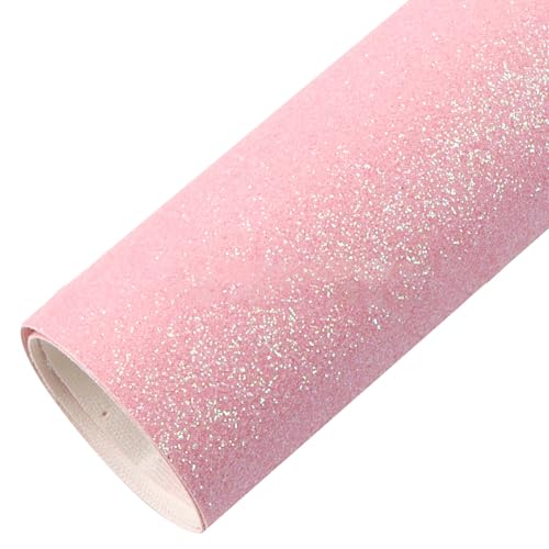 Blausky 20x33cm Glitter Leder Stoff Blätter,Stoff aus PU-Leder Kunstleder mit Glitzer Lederstoff Leder Patch zum Nähen Reparieren Bezugsstoff für DIY Tasche Hut Schleifen Schmuck,Rosa von Blausky