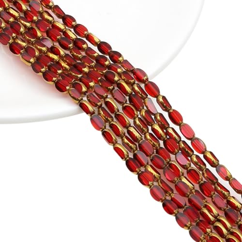 Blausky 250 Stück 4x6mm Glas Rocailles,Pony Perle,DIY Reisperlen,Oval Glasperlen mit Loch,Tiny Spacer Perlen Abstandsperlen für Schmuckherstellung Ohrring Halskette Anhänger,Weinrot von Blausky