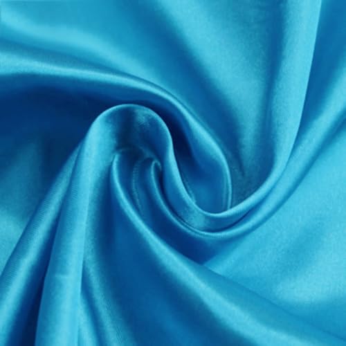 Blausky 2m x 150cm Satin Stoff,Seidiger Futterstoff Meterware aus Polyester Satinstoff Dekostoff Glänzender Stoff zum Nähen für Kostümen Bekleidung Hochzeitskleider Schleife Tischdecken,Blau von Blausky