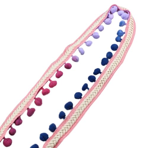 Blausky 3.5cm x 1 Yard Pomponborte,Bunt Pom Poms Quaste Bommelborte im ethnischen Stil Fransenborte Quaste Trim Pompoms Bänder Quastenband zum Nähen für DIY Kleidung Vorhang Kissen Deko,Bunt D Blausky 3.5cm x 1 Yard Pomponborte,Bunt Pom Poms Quaste Bommelborte im ethnischen Stil Fransenborte Quaste Trim Pompoms Bänder Quastenband zum Nähen für DIY Kleidung Vorhang Kissen Deko,Bunt D von Blausky